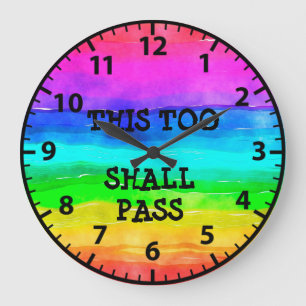 Grande Horloge Ronde Cadran arc-en-ciel de rétablissement de sobriété e