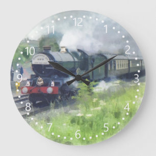 Grande Horloge Ronde Cadran blanc King George Steam Train