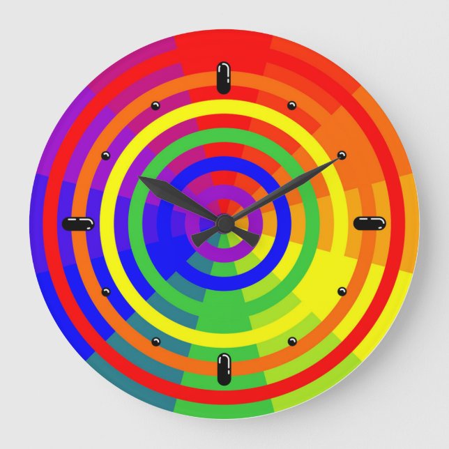 Grande Horloge Ronde Cadran Coloré (Recto)