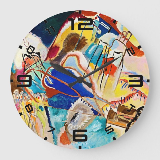 Grande Horloge Ronde Cadran d'art Kandinsky Improvisation 30 (Recto)