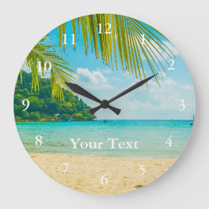 Grande Horloge Ronde Cadran de mur avec texte personnalisé et photo