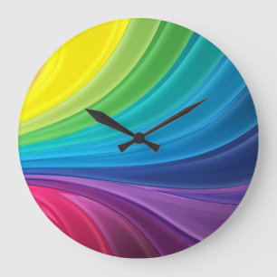 Grande Horloge Ronde Cadran de mur rond abstrait pastel tourbillon