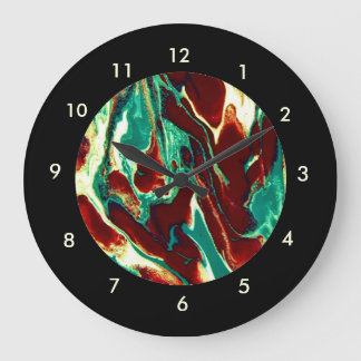 Grande Horloge Ronde Cadran de mur rond personnalisé en marbre vert mar