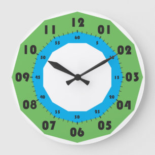 Grande Horloge Ronde cadran d'horloge chiffres noirs pour minutes et se