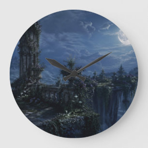 Grande Horloge Ronde Cadran mural de jardin gothique à arche flottante 