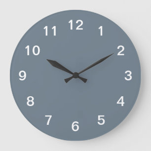 Grande Horloge Ronde Cadran mural en acrylique minimaliste gris clair