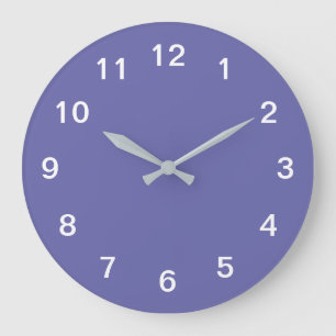 Grande Horloge Ronde Cadran mural en acrylique minimaliste lavande