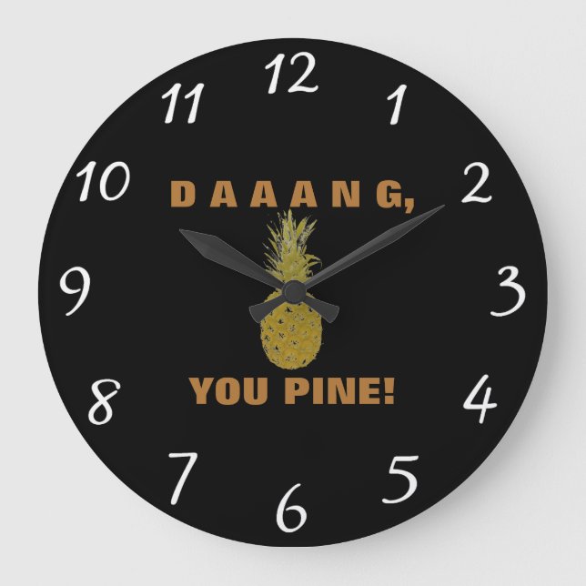 Grande Horloge Ronde Cadran mural en pin Daaang You (Recto)