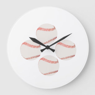 Grande Horloge Ronde Cadran mural illustration de baseball
