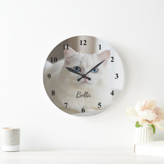 Grande Horloge Ronde Cadran mural personnalisé avec une belle photo de