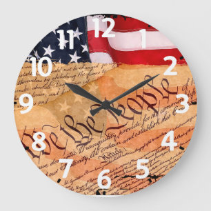 Grande Horloge Ronde Cadran mural rond en acrylique de la Constitution