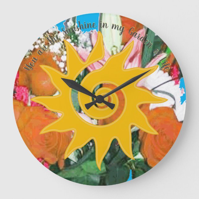 Grande Horloge Ronde Cadran mural rond Life's Sunshine (Recto)