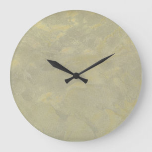 Grande Horloge Ronde Cadran rond en plâtre métallisé Faux Finish