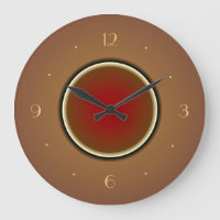 Cadran tan avec centre rouge>Horloges murales simp