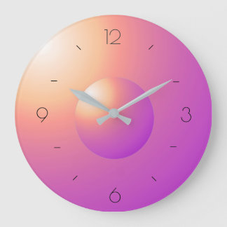 Grande Horloge Ronde Cadrans muraux Lune rose orange atmosphérique