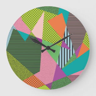 Grande Horloge Ronde Cadre créatif Memphis Design moderne