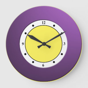 Grande Horloge Ronde Cadre mauve couleur moderne et métallique sur n'im