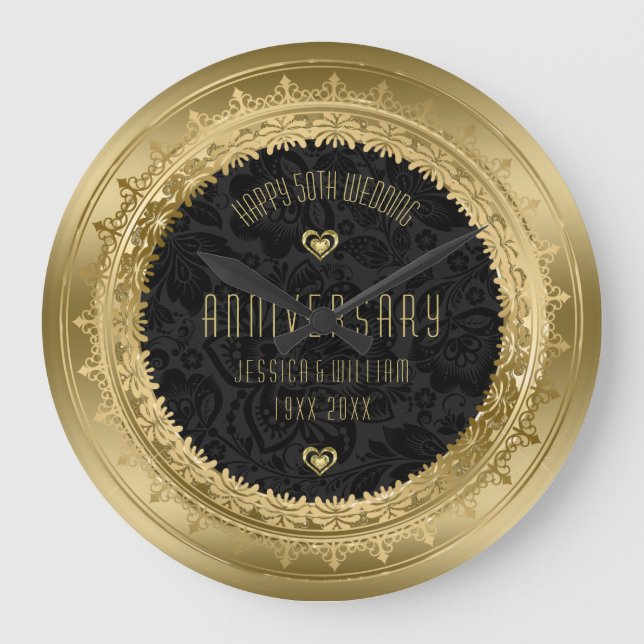 Grande Horloge Ronde Cadres de dentelle jaune or 25e anniversaire Maria (Recto)