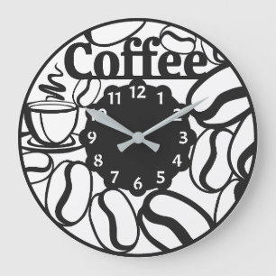 Grande Horloge Ronde Café à boire mignon
