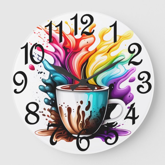 Grande Horloge Ronde Café coloré (Recto)