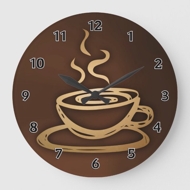 Grande Horloge Ronde Café Dans Ma Coupe (Recto)