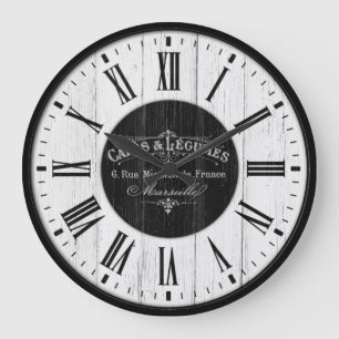 Grande Horloge Ronde Café français classique rétro