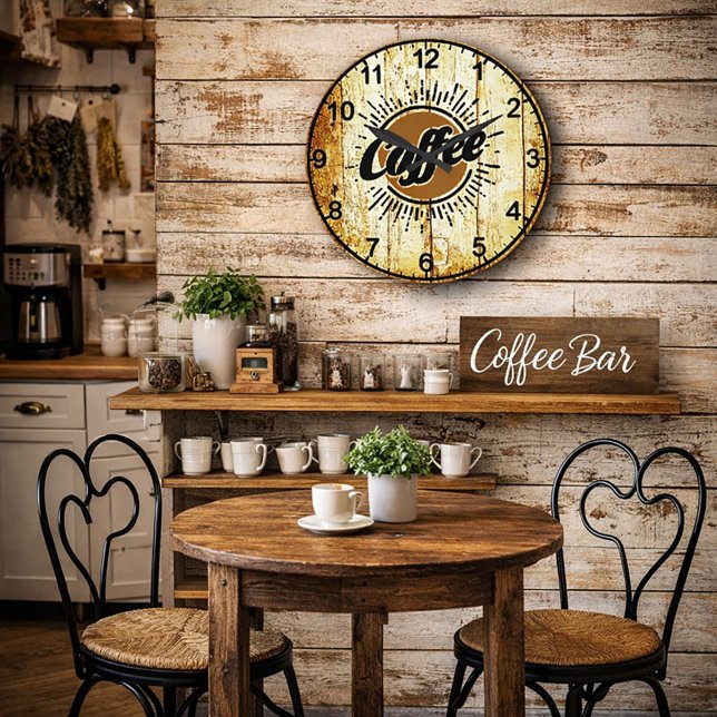 Grande Horloge Ronde café vintage (Créateur téléchargé)