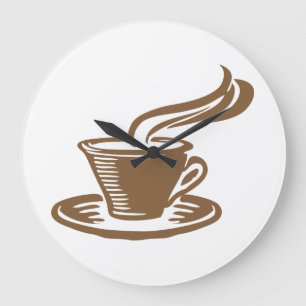Grande Horloge Ronde Café vintage Cuisine sans numéro