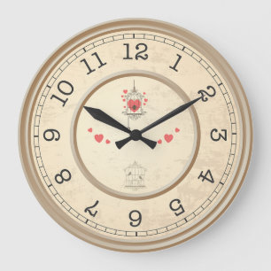 Grande Horloge Ronde Cage des oiseaux