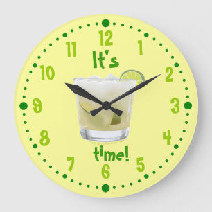 Grande Horloge Ronde Caipirinha Brazilian Rum Coctail Clock W/ Minutes