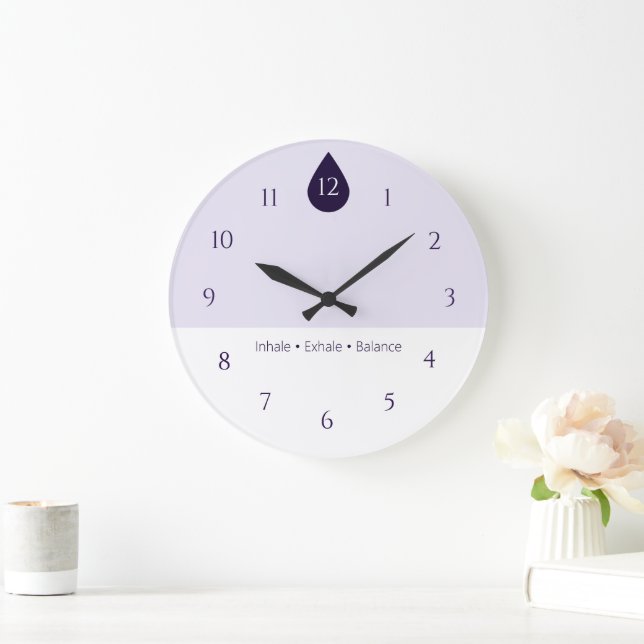 Grande Horloge Ronde Calm Yoga Wall Clock (Maison)