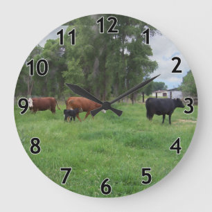 Grande Horloge Ronde Calves et vaches du pâturage