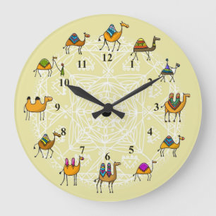 Grande Horloge Ronde Camels - Chaussure murale acrylique