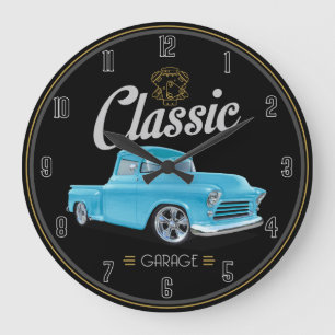 Grande Horloge Ronde Camion bleu classique