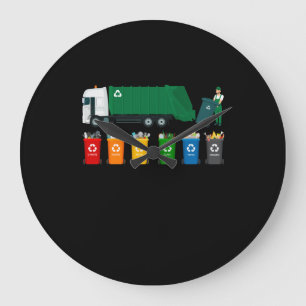 Grande Horloge Ronde Camion de recyclage