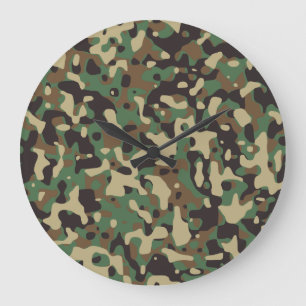 Grande Horloge Ronde Camo forestière
