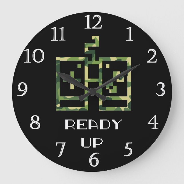 Grande Horloge Ronde Camouflage Contrôleur de jeu vidéo prêt Gamer (Recto)