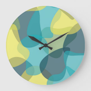 Grande Horloge Ronde Camouflage, moderne, cool, tendance, géométrique u