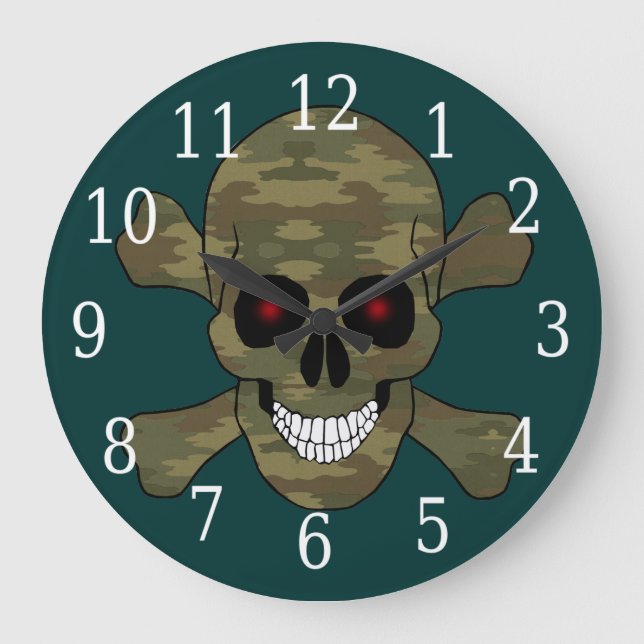 Grande Horloge Ronde Camouflage Red Eyes (Recto)