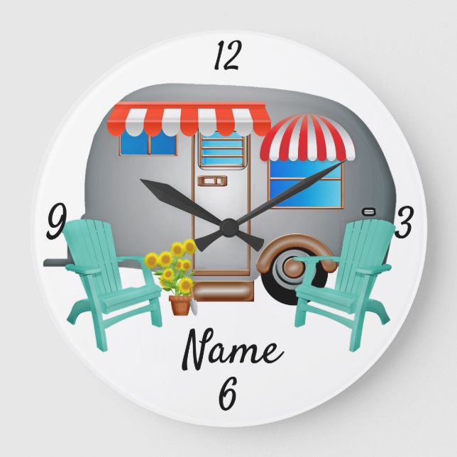 Grande Horloge Ronde Camper Caravane Teardrop Thunder_Cove (Recto)