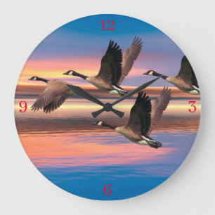 Grande Horloge Ronde Canada Geese Image for Acrylic Wall Clock