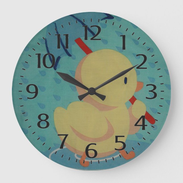Grande Horloge Ronde Canard avec l'horloge acrylique parapluie (Recto)