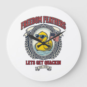 Grande Horloge Ronde Canard de la liberté humour patriotique vintage