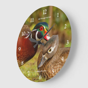 Grande Horloge Ronde Canard en bois drôle murmure des douceurs