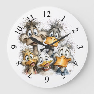 Grande Horloge Ronde Canards fantaisistes