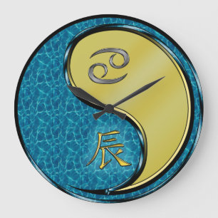 Grande Horloge Ronde Cancer & Dragon Métal