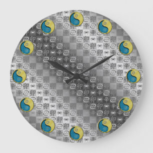Grande Horloge Ronde Cancer & Lapin Métal