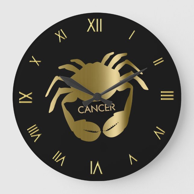 Grande Horloge Ronde Cancer Zodiac symbole de Wall Clock (Recto)