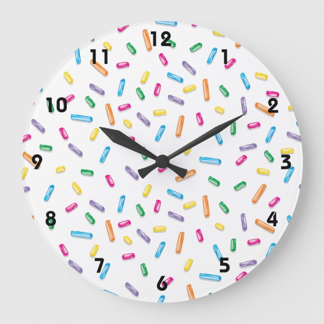 Grande Horloge Ronde Candy Sprinkles du Colorful (Recto)