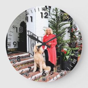 Grande Horloge Ronde Caniche standard d'abricot - Bocelli